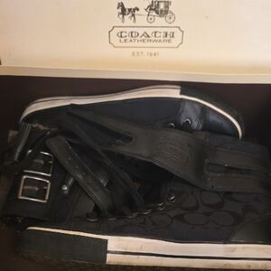 Coach Black Signature High-Top Sneakers